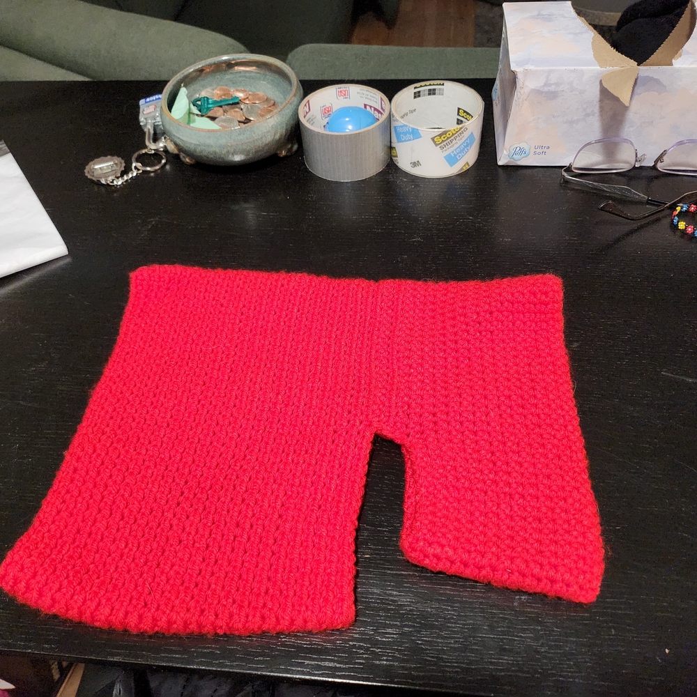 Handmade Red Knit Scarf